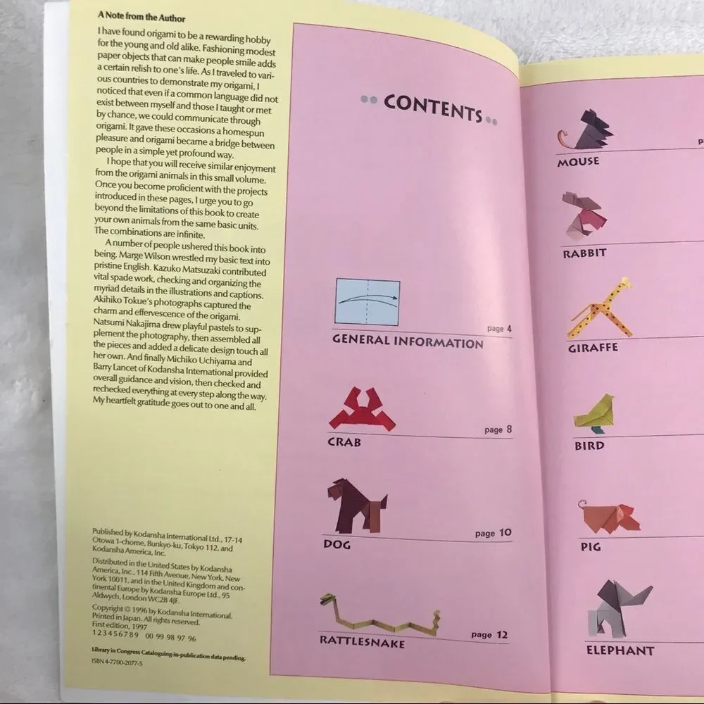 **Book** Animal Origami by‎ Yoshio Sato